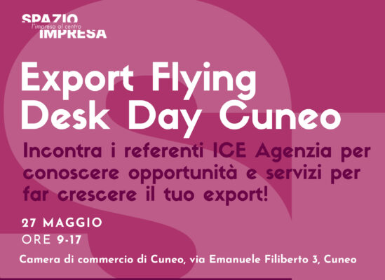 27 maggio, ore 9-17: Export Flying Desk Day Cuneo